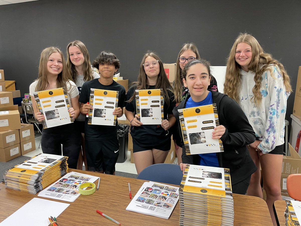 This awesome team worked hard today distributing 250+ yearbooks to our <a href="/PagePanthers/">John Page Middle School | The Lamphere Schools</a>! We hope everyone loves the publication as much as we loved designing and creating it 🎉 #wearelamphere