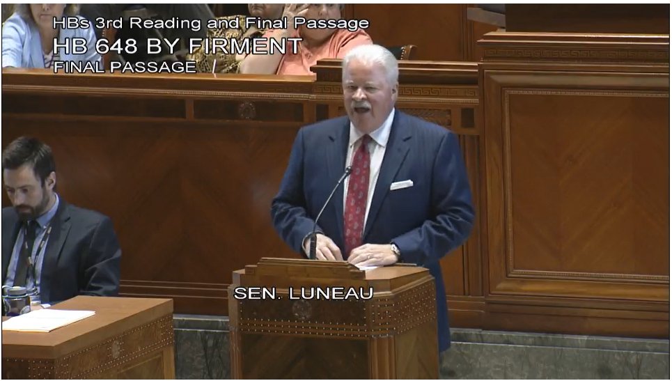 The folks of central Louisiana are fortunate to have a thoughtful and intentional senator in @wjluneau. 'Have the courage, the strength, and the wisdom to do the right thing.' #lalege