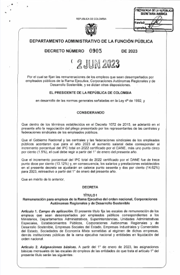 #ElPaísEnVivo 

Listo el decreto que les sube el sueldo a los funcionarios públicos. El aumento es del 14.62 por ciento, el más alto de la historia. 

lasillavacia.com/la-silla-vacia…