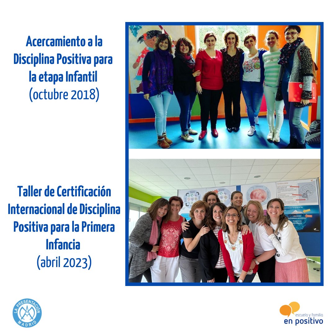 Casi 5 años separan estas 2 fotos. Largo recorrido en el cole @presentacionmad trabajando la #DisciplinaPositiva y ¡por fin tienen su certificación!
#educacionenpositivo #educacionrespetuosa #infantil #primerainfancia #apegoseguro #certificacioninternacional #somosPresentación