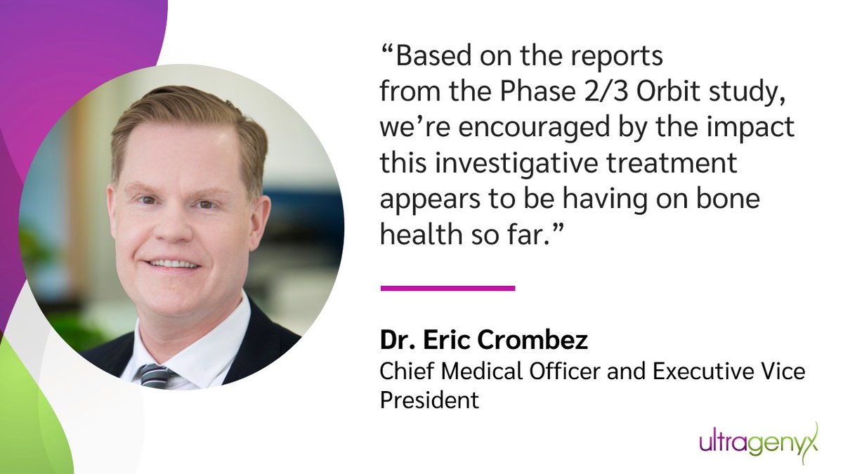 ultragenyx's tweet image. In partnership with @MereoBiopharma, we’re pleased to share data from the dose-selection Phase 2 portion of our pivotal Orbit study for patients living with #OsteogenesisImperfecta (OI). Read the press release for more details: bit.ly/3CbO7PZ