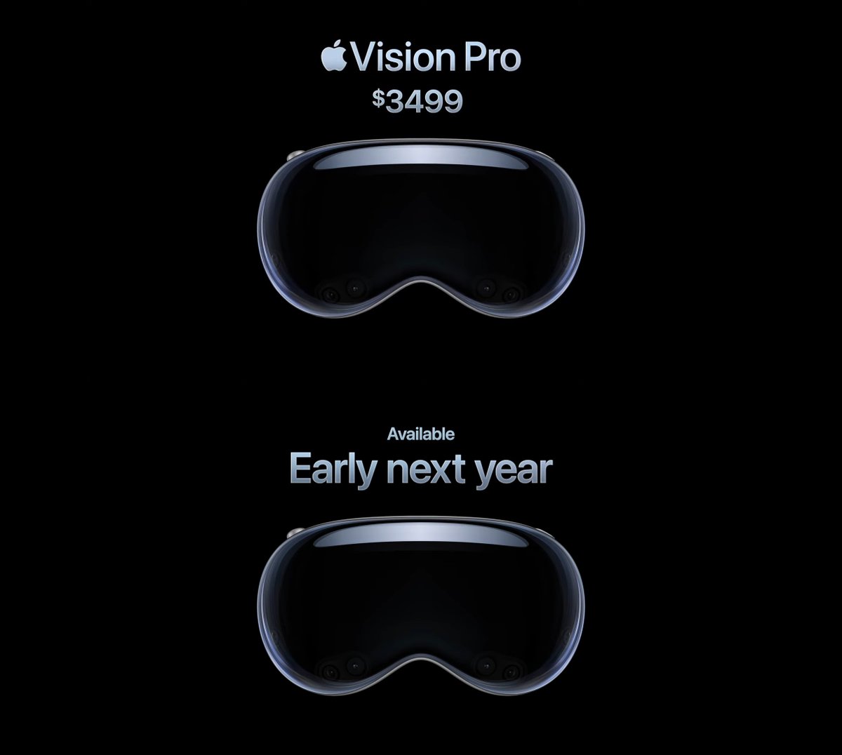 TopTechNGadgets's tweet photo. Los visores de #XR de #Apple #VisionPro, llega a principios del próximo año, disponible en US.

$3499 USD

*bateria incluida.

#AppleVisionPro
#AR + #VR = #XR
#R1 + #M2 = #VisionPro
#WWDC23 https://t.co/hVGx1oVxT0