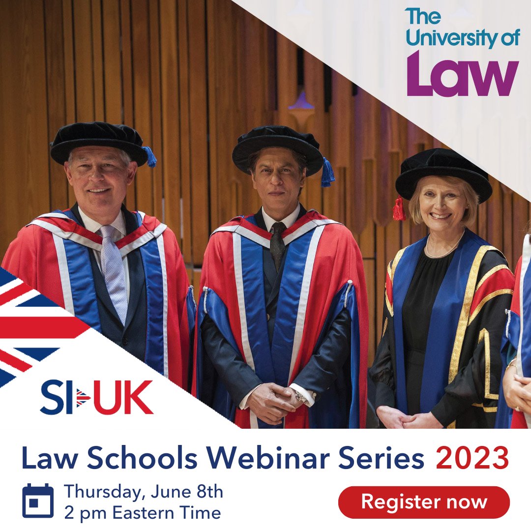 Join us this Thursday, June 8th, at 2 pm ET, as SI-UK welcomes Janet Wright (Head of Undergraduate Programs at the @UniversityofLaw) and ULaw Student Recruitment Officer Jake Turner as part of our Law School Webinar Series.

Register: buff.ly/3OUPiuN

#law #llb #ulaw
