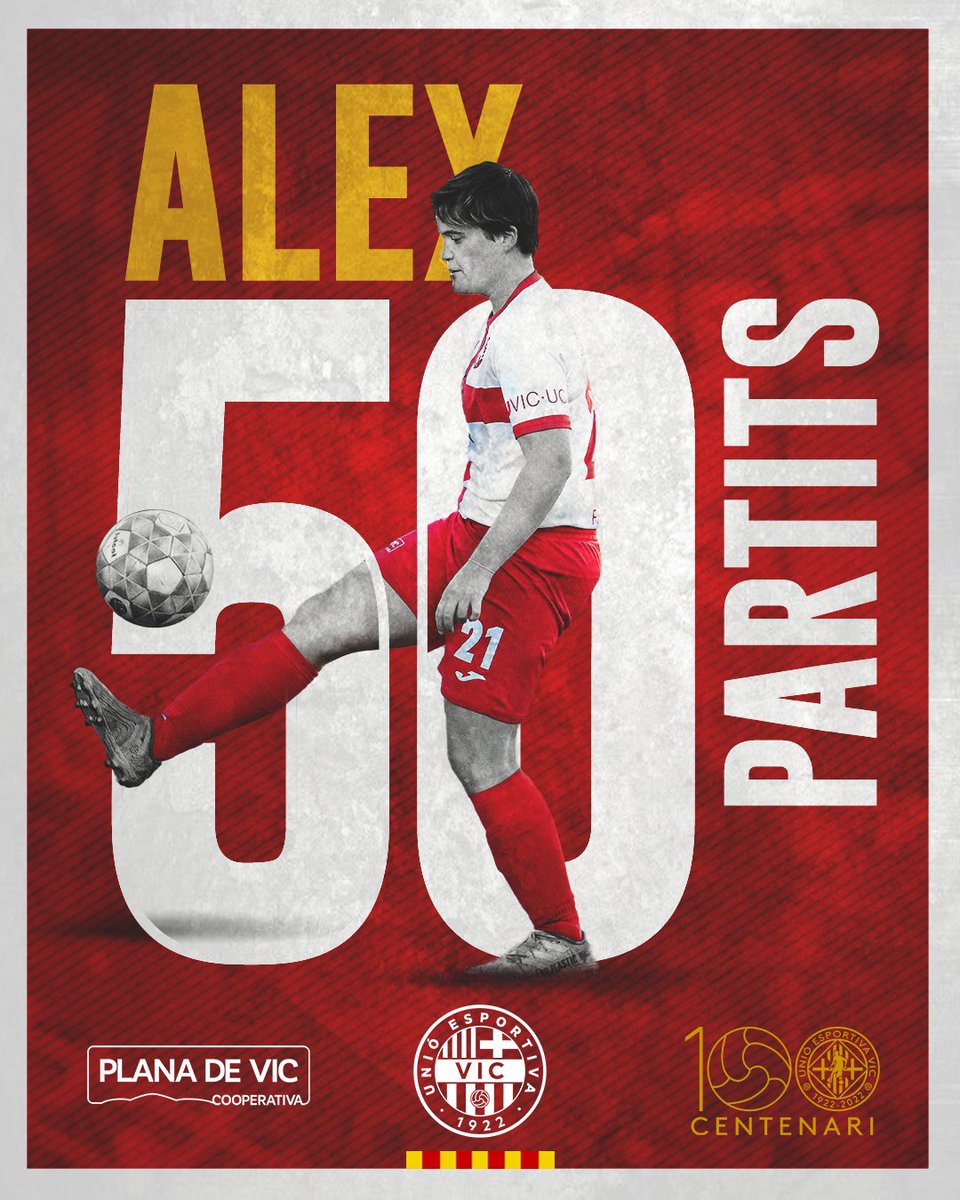 UEVic_'s tweet photo. 🎂5️⃣0️⃣... en un partit molt especial ✅

Enhorabona, 𝗔𝗹𝗲𝘅! 👏🔝

#SomUEVic 🔴⚪
#futfem | #futbolcat https://t.co/c5gIJQsINJ