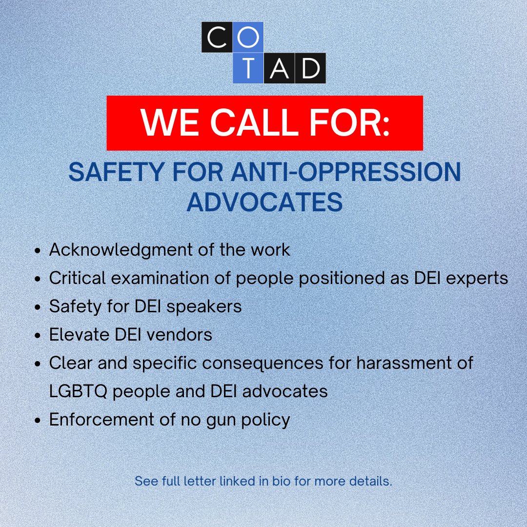 OTDiversity's tweet photo. Head over to the link in our bio for the full letter to AOTA with an in depth description of our call to action, as well as the link to our petition. 🔗 https://t.co/01BYdVPsXs