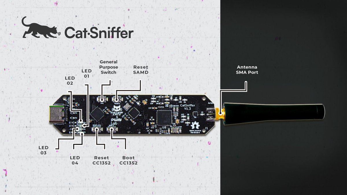 CatSniffer is an original multiprotocol,& multiband board made for sniffing, communicating,& attacking IoT devices. That integrates the new chips CC1352, SX1262,& SAMD21E17 (Sub 1GHz & 2.4GHz).

github.com/ElectronicCats…

#SoftwareDefinedRAdio #SDR
#LoRa #LoRaWAN
#BLE #ZigBee