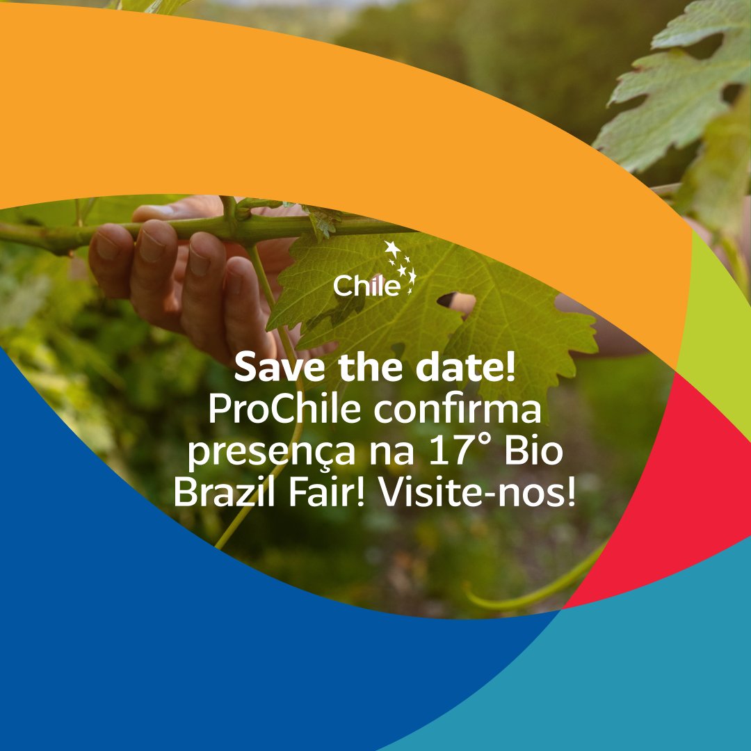 #savethedate

Está chegando a 17° Bio Brazil Fair | Biofach América Latina e Naturaltech (@biobrazilnaturaltech), a maior feira de negócios do mercado orgânico na América Latina! E, claro, o Chile é presença confirmada!

Esperamos você em nosso estande!

#Chile #ProChile