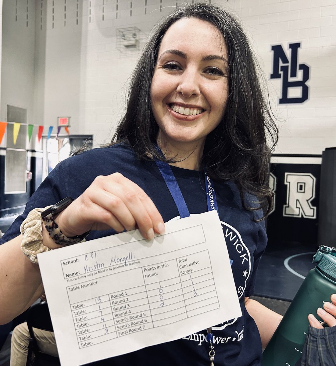 Very proud of myself for getting THREE points (as a newbie) in my first game 24 staff competition today! My goal was to get at least 1 point ☺️ Trying something new is fun and a learning experience. Great job all competitors today! #allin4nb <a href="/NBPS_Curriculum/">NBPS Curriculum & Instruction</a> <a href="/asaleharrismith/">Asale Harris</a>