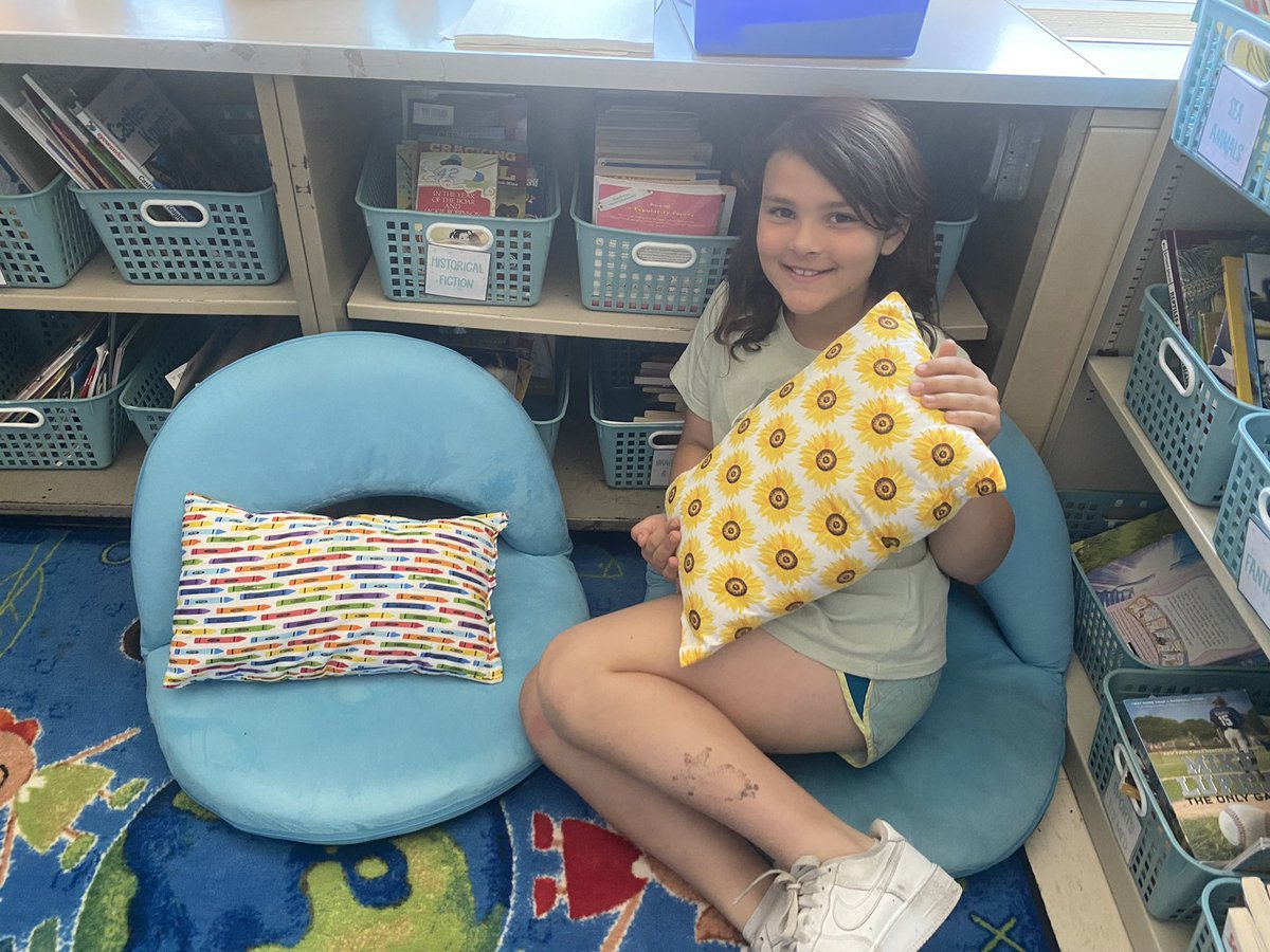 One of my amazing and impressive students sewed pillows for our classroom!! @WestSchoolLBNY  #westisbest