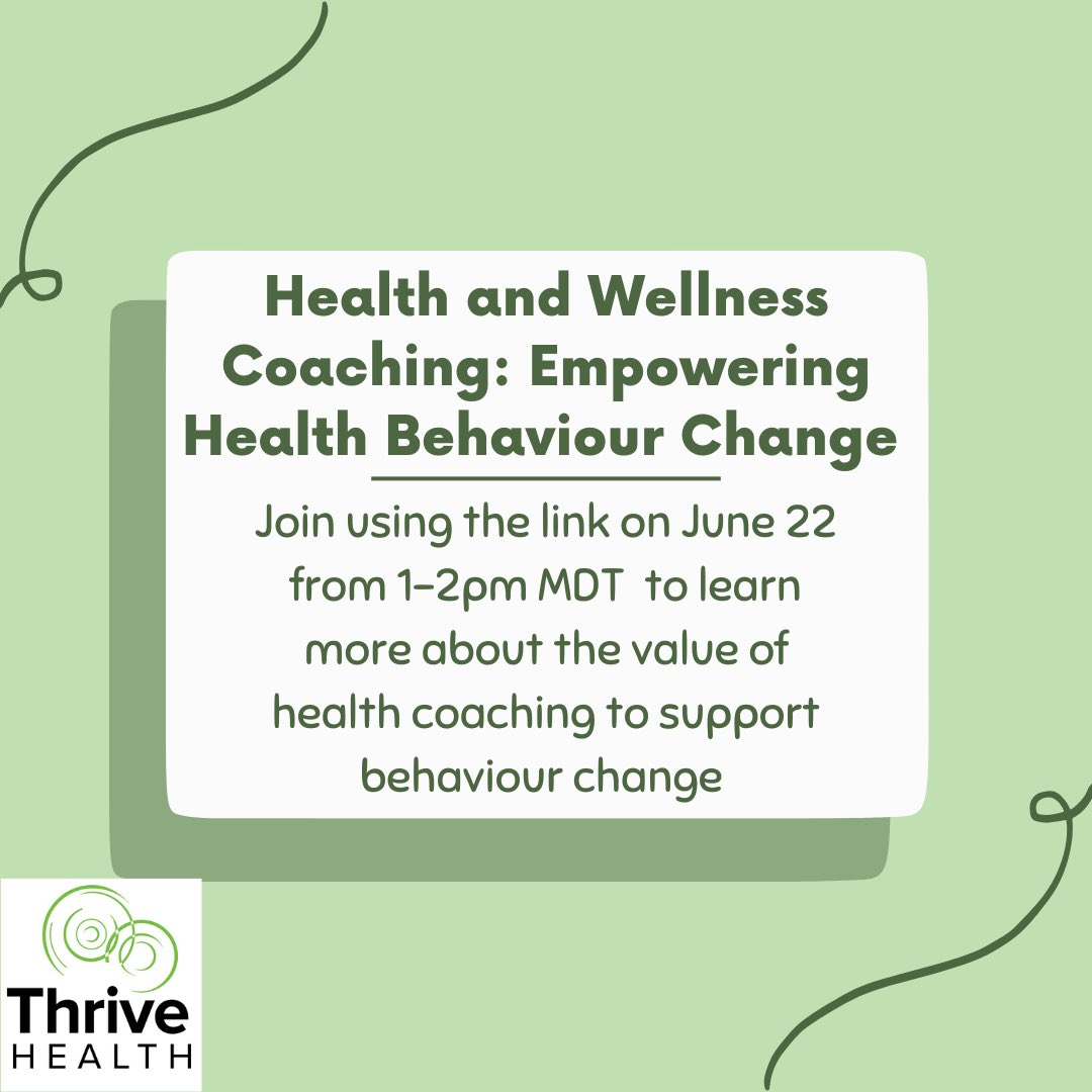 Join online June 22nd from 1-2 pm MDT to watch this free webinar introducing new training on health and wellness coaching! Link: eventbrite.ca/e/health-welln… #execiseismedicine #execise