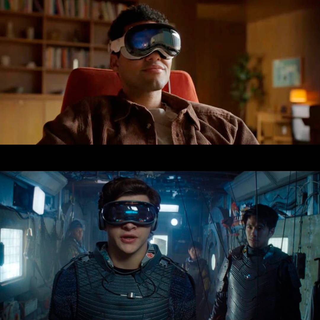 "¡Increíble la similitud entre las gafas de realidad virtual de la película Ready Player One y las nuevas Gafas Apple VisionPro! 🤯🕶️ Ambas nos sumergen en mundos virtuales impresionantes.  #RealidadVirtual #Innovación #applevisionpro #WWDC23