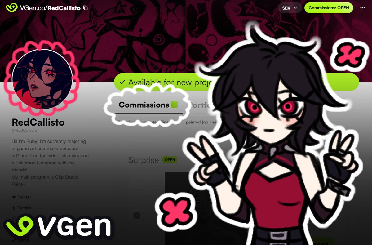 RedCallisto's tweet photo. Opening c0mms through #VGen !!
Sketches, paintings and pixel sprite work!
Limited slots available! Will close after I reach a certain amount of requests!

https://t.co/gHpQGBZTnN

RTs appreciated! 💕
#VGenComm #commissionsopen https://t.co/UT3HTDIKAy
