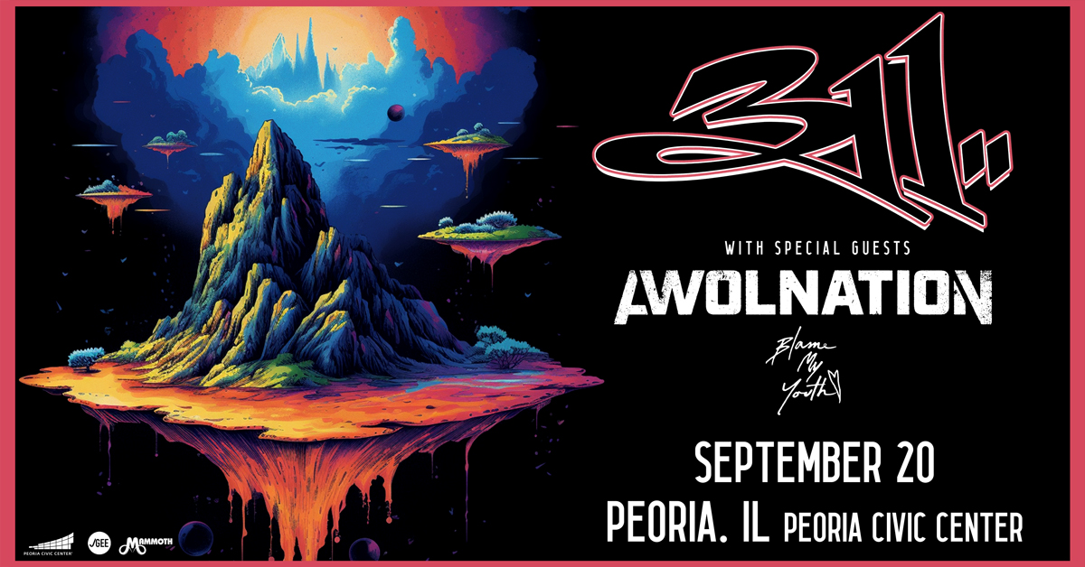 New Show! <a href="/311/">311</a> with special guests <a href="/awolnation/">awolnation</a> &amp; <a href="/BlameMyYouth/">Blame My Youth</a> at the <a href="/PeoriaCivicCntr/">Peoria Civic Center</a> Theater on September 20th. Tickets on sale this Friday at 10am!

🎫 jaytv.com