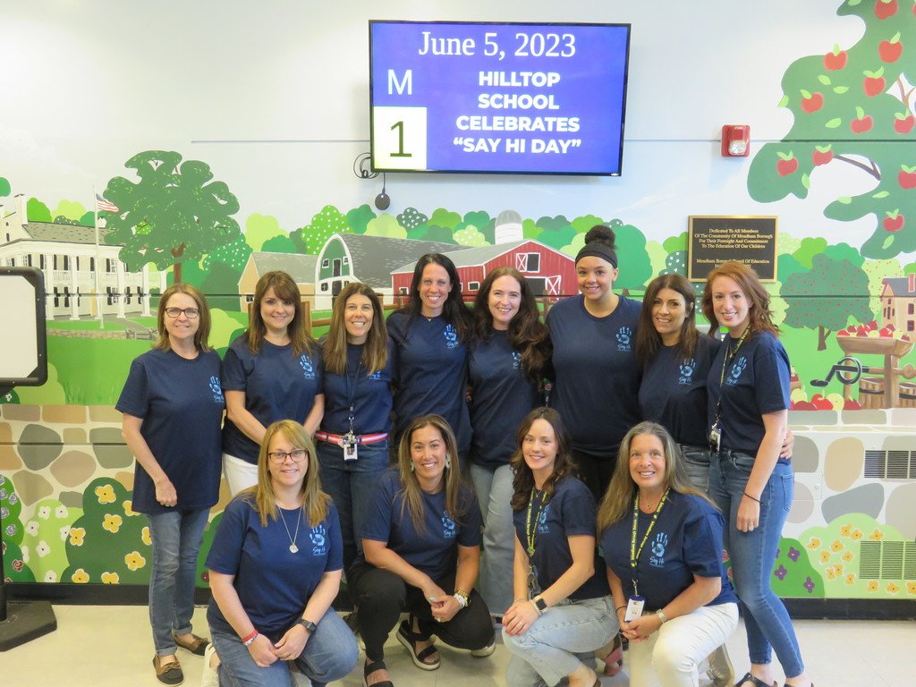 mendhamborosd's tweet photo. Today members of the Hilltop School staff recognized Say Hi Day. Remember to Say Hi, it can make a difference. #mendhamboroschools #lionspride #sayhifoundation @sayhifoundation https://t.co/JF2hGHz8u0