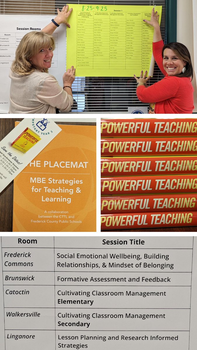 Putting the finishing touches on #JumpStart #FCPSPL for rising @FCPSMaryland 2nd year educators! Jumpstarting 2nd year with @PatriceBain1 & @PoojaAgarwal 's #powerfulteaching, #MBE with support from our friends at @TheCTTL  and so much more! 80+educators bright & early tomorrow!