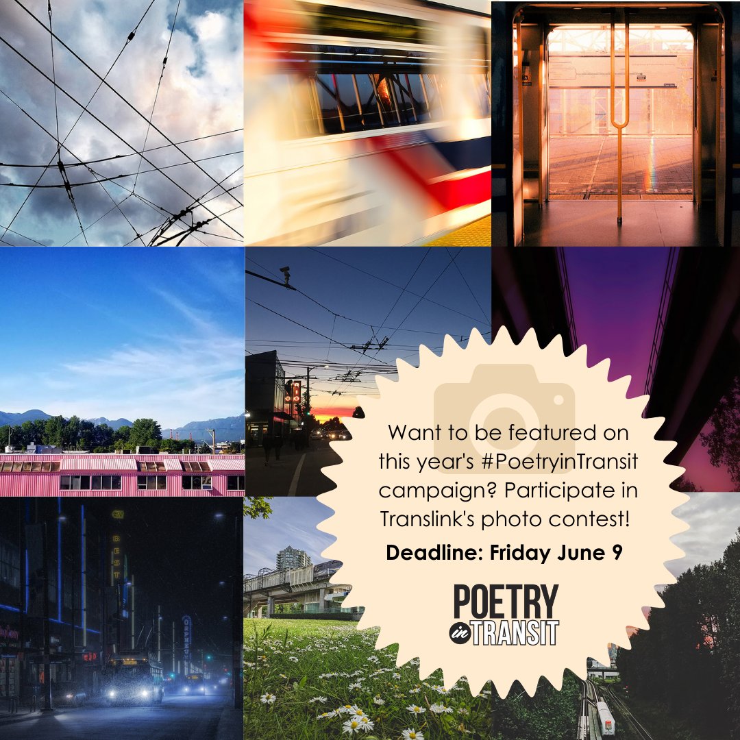 ReadLocalBC's tweet photo. Submit your best shots capturing the poetry of Metro Vancouver to @TransLink's photo contest for a chance to win $350 and be featured in #PoetryinTransit this year! 📸  Submissions accepted via Instagram only. Use #MyTransLinkPhoto to enter. Details: https://t.co/CHjoSH6cxw https://t.co/ZtnqySBiLy