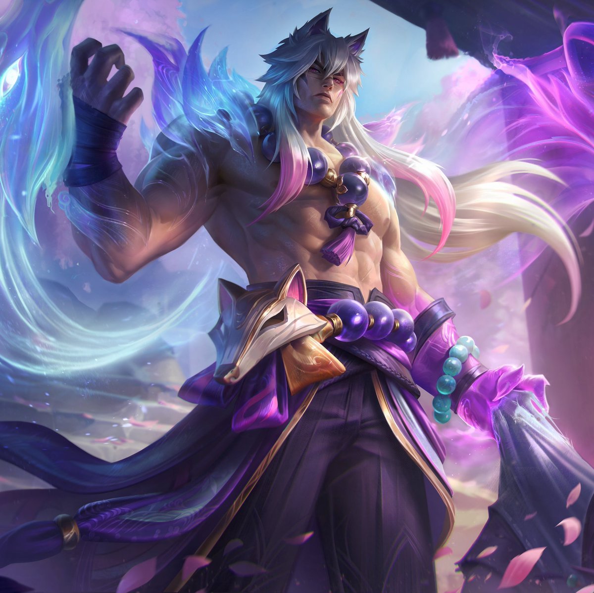 queerflag's tweet photo. Bisexual flag colorpicked from Sett from League of Legends in his Spirit Blossom skin https://t.co/loc7MDX88X