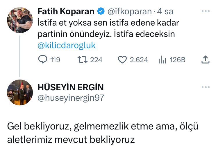 CHP Esenyurt İlçe Başkanı Hüseyin Ergin’in bir tweete verdiği yanıt gündem oldu.