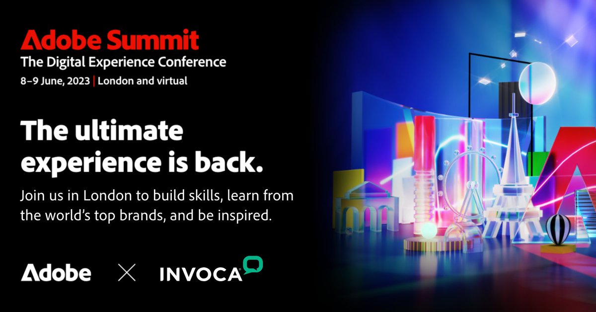 Invoca is a proud sponsor of #AdobeSummitEMEA. Join us this week to make your digital experience future-proof. Secure discounted admission with Invoca's exclusive code: adobe.ly/42IqtGE We hope to see you there!