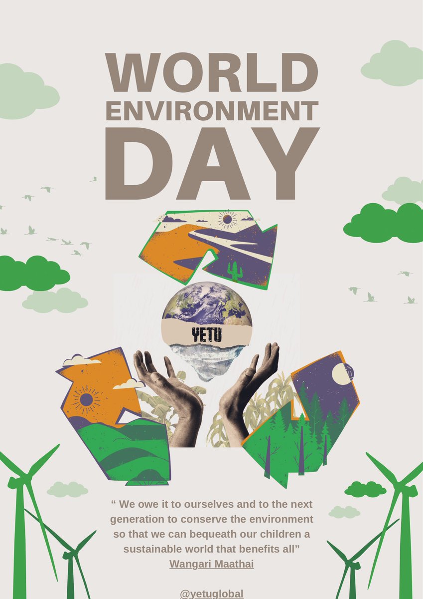 “We owe it to ourselves and to the next generation to conserve the environment so that we can bequeath our children a sustainable world that benefits all.”
Wangari Maathai

#wangarimaathai #WorldEnvironmentalDay 
#WorldEnvironmentDay 
#yetuglobal
#yetuglobalpodcast