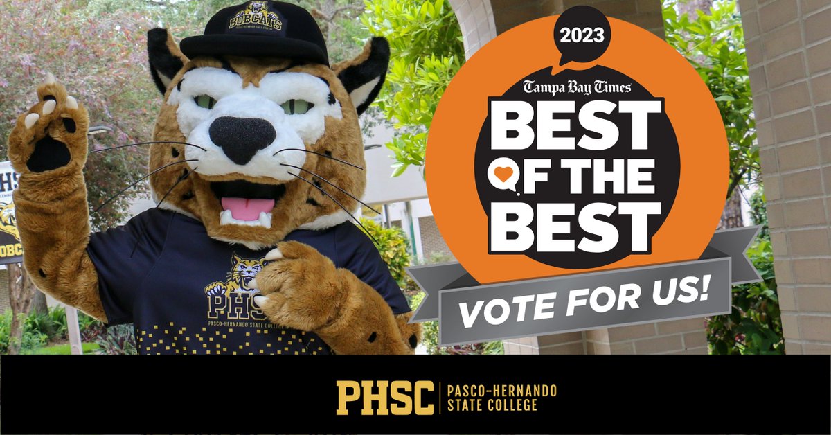 #PHSCedu was nominated in 4 categories for 2023 People's Choice Best of the Best awards! Vote now: tampabaybestofthebest.com/vote/
Categories are Live Performance Venue, Local College, Nursing College, and Trade/Vocational School/College
#PHSCpride #BestoftheBest2023