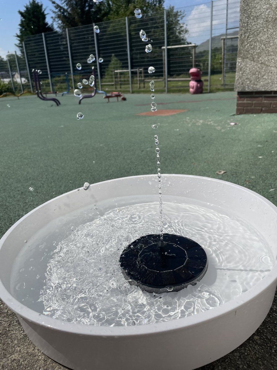 MrsGelston's tweet image. Experimenting with my new solar water fountain pump! 💦 ☀️ #playistheway #waterfun #science #solar #waterplay #love #STEM #water #tufftray #playtray #p1a #cps