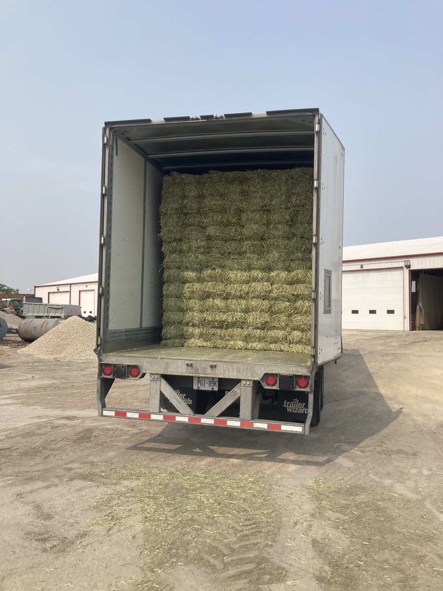 First load of little squares of hay heading down south.