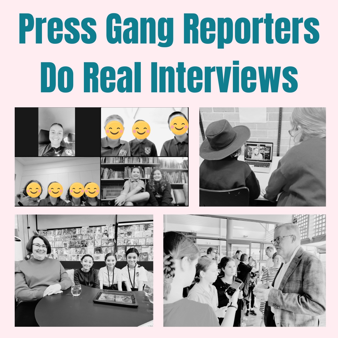 pressgangnews's tweet photo. Press Gang reporters work hard -  they're not playing at being reporters - they are reporters! We ensure they have opportunities to conduct real interviews. It shows them that people are taking their work seriously - and that's pretty empowering.
#schoolnewsproject #pressgang https://t.co/Z8Z9n5L8W3