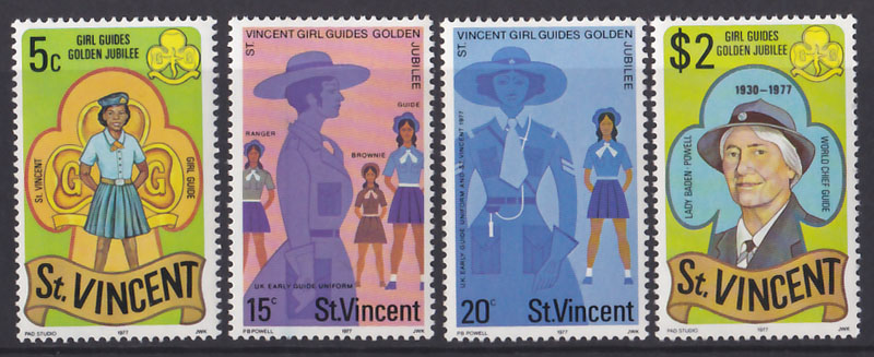 1977 St. Vincent Girl Guides Golden Jubilee #stamps #stamp #stampcollecting #philately #StVincent #GirlGuides