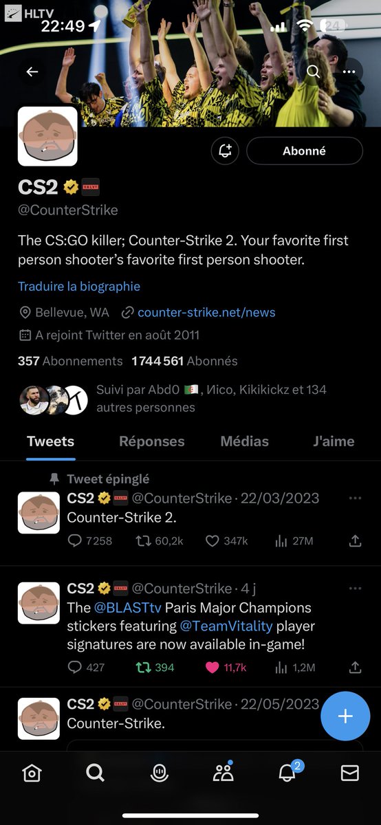 VIT Keyzer 🐝 MAJOR CHAMPION on Twitter "22h50 je vous rappel juste que la bannière de CSGO c