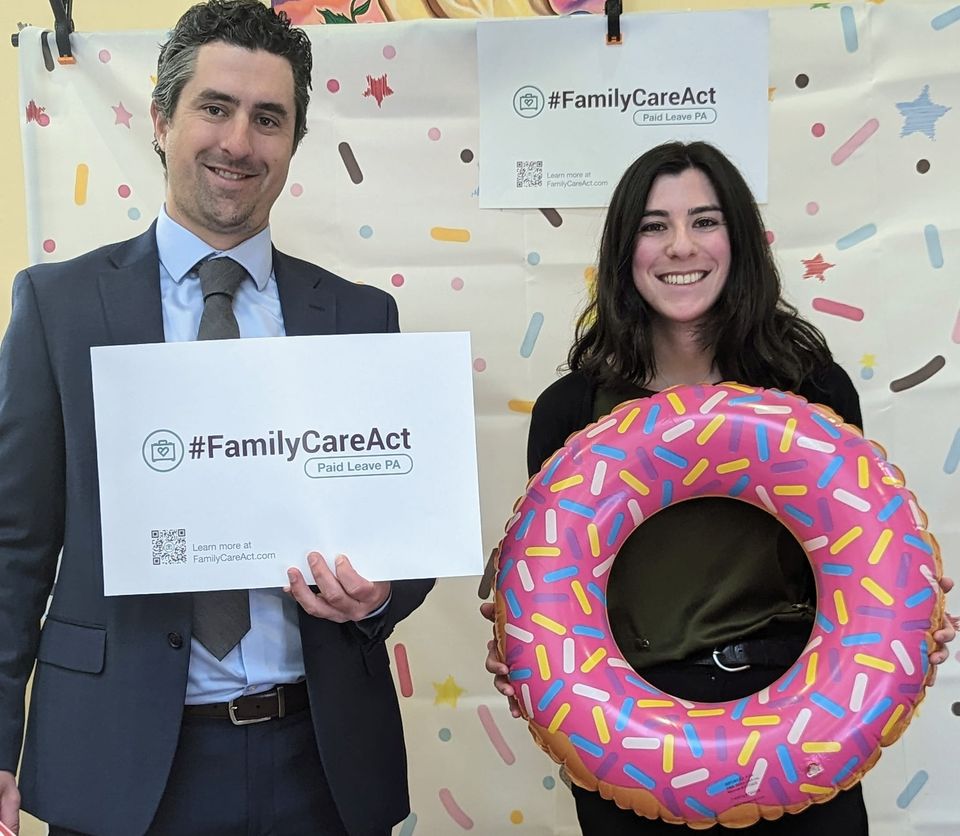 The #FamilyCareAct team is in Harrisburg today meeting with legislators and spreading the word about legislation for a state-wide fund to provide working Pennsylvanians with paid family and medical leave. #DoNutForgetWorkingFamilies #PaidLeavePA #HB181