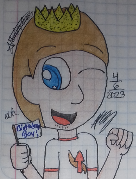 MCRichardson27's tweet photo. Les comparto unos 2 dibujos relacionados con Chad Right (uno de mis Oc's masculinos) celebrando su cumpleaños número 23 (uno solo y otro con su novia Brissa Umbrella)

#chadright #oc #brissaumbrella #drawing https://t.co/wxxyKIW2Py