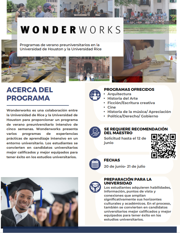 Wonder Works... Pre-College Summer Programs start June 20- July 21. #college #preparedness #scholarshipsavailable #waivingteacherrecomendations