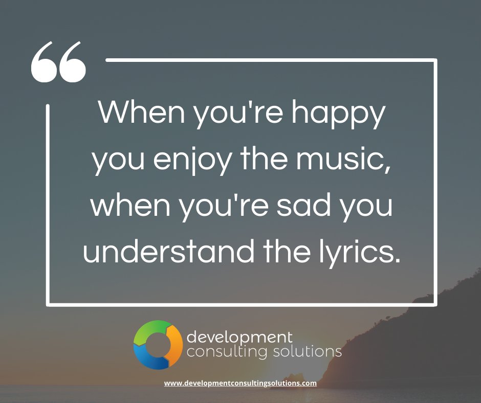 When you're happy you enjoy the music, when you're sad you understand the lyrics.

calendly.com/developmentcon…

#coaching #nonprofit #fundraising #fundraisingideas #charity