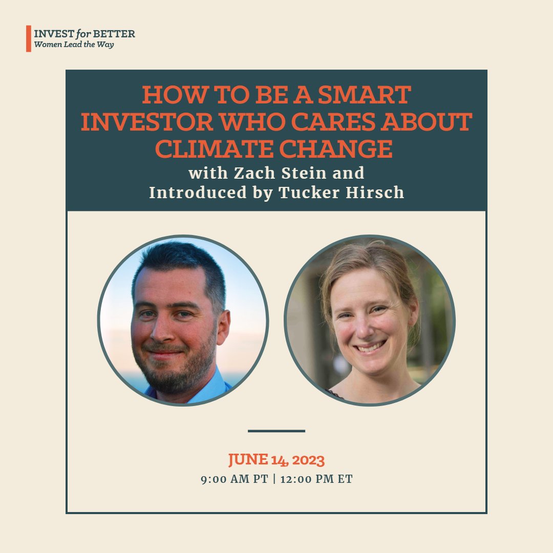 Join us on June 14th as Tucker Hirsch and Zach Stein shed light on being a smart investor when it comes to climate change. Learn more: bit.ly/3NbUgCj
#investingtips #esg #sustainableliving #socialimpact #womensupportingwomen