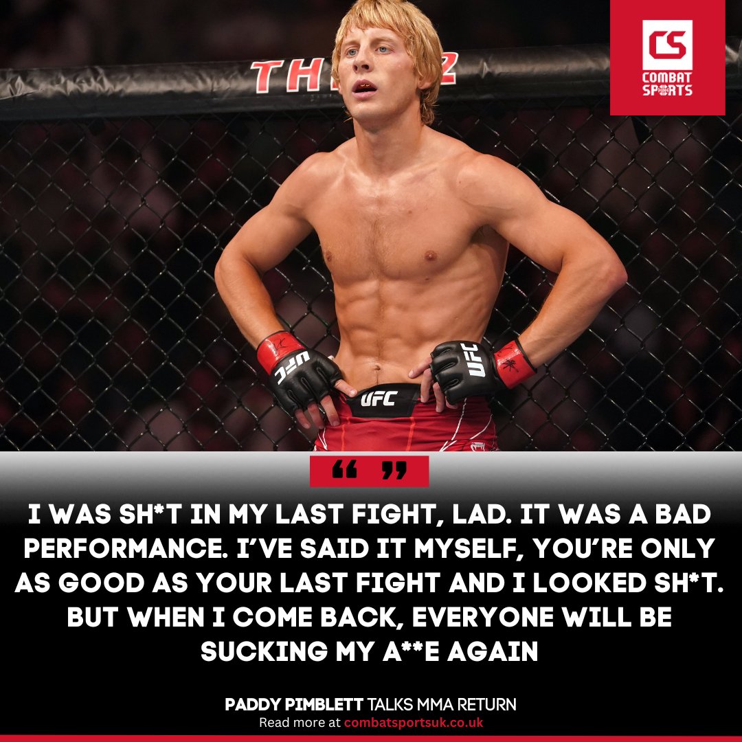 Paddy Pimblett (@PaddyTheBaddy) looks forward to making his return and putting on a show 🔥