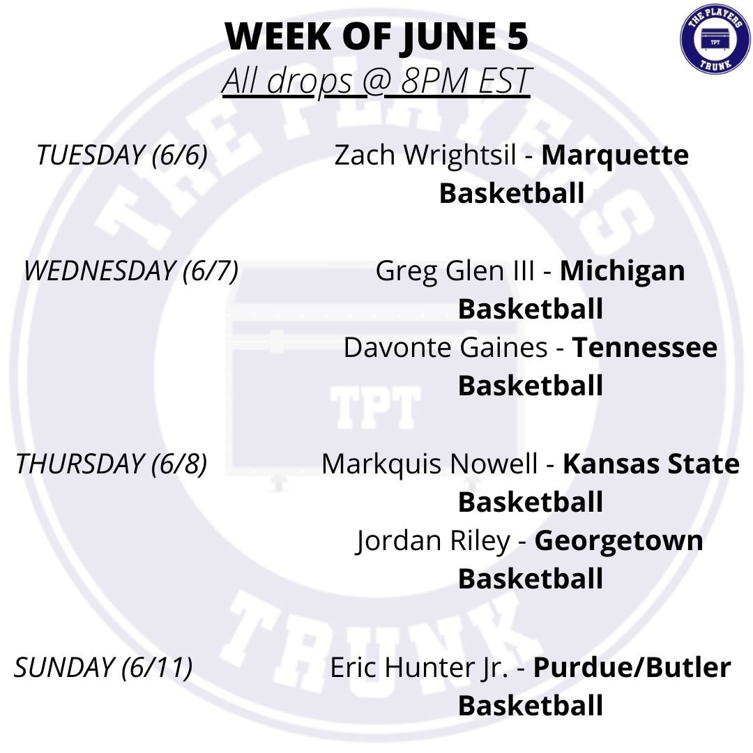 The Players Trunk (@theplayerstrunk) on Twitter photo The moment you've been waiting for is finally here!
6⃣ NEW TRUNKS ARE DROPPING THIS WEEK! #TPT
<a href="/ZachWrightsil/">Zach Wrightsil</a> <a href="/TheRealTick3t/">Ticket Gaines</a> <a href="/MrNewYorkCityy/">Markquis Nowell</a> <a href="/ebuckets2_/">Eric Hunter Jr.</a> The moment you've been waiting for is finally here!
6⃣ NEW TRUNKS ARE DROPPING THIS WEEK! #TPT
<a href="/ZachWrightsil/">Zach Wrightsil</a> <a href="/TheRealTick3t/">Ticket Gaines</a> <a href="/MrNewYorkCityy/">Markquis Nowell</a> <a href="/ebuckets2_/">Eric Hunter Jr.</a>