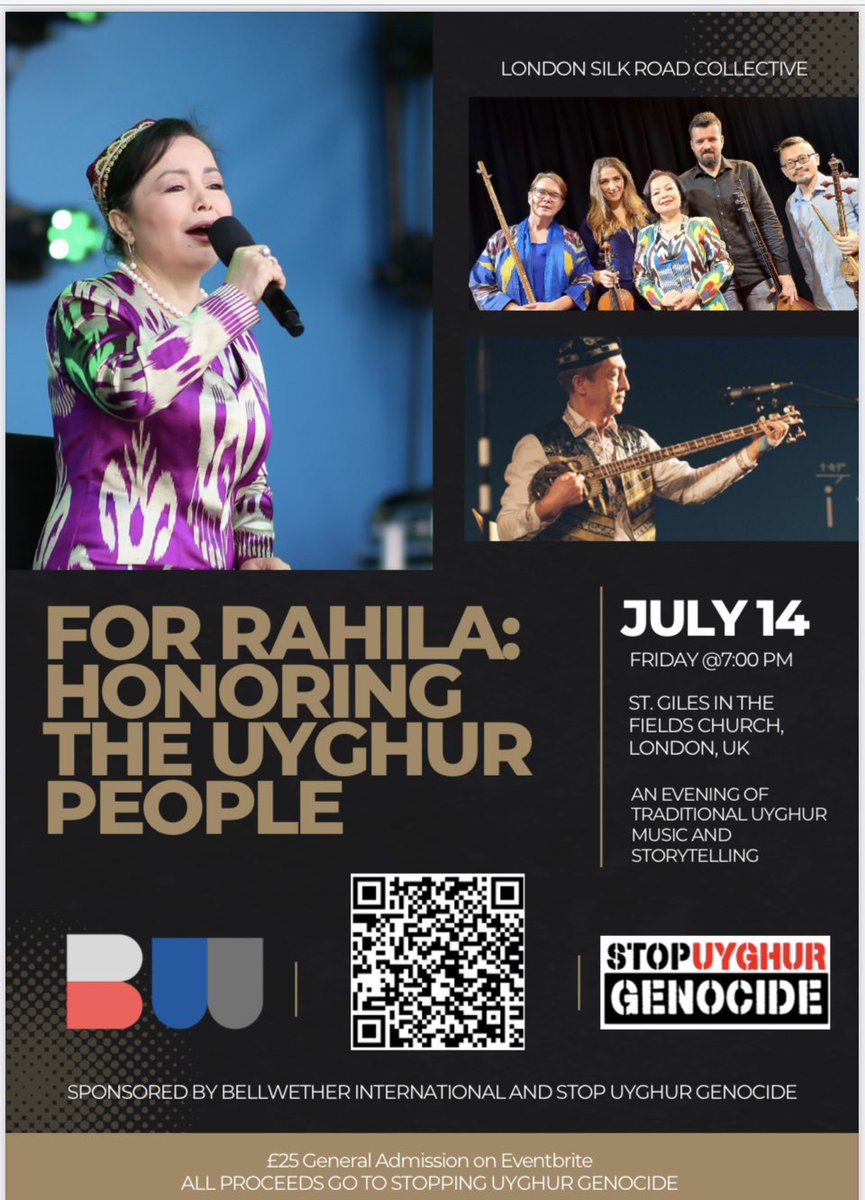 Excited to announce a special concert dedicated to my sister and the resilient Uyghur community. Join us for an evening of music that heals and honors the strength of those who resist. Let's come together and stand proud. eventbrite.com/e/for-rahila-h…
#musicheals #UyghurGenocide