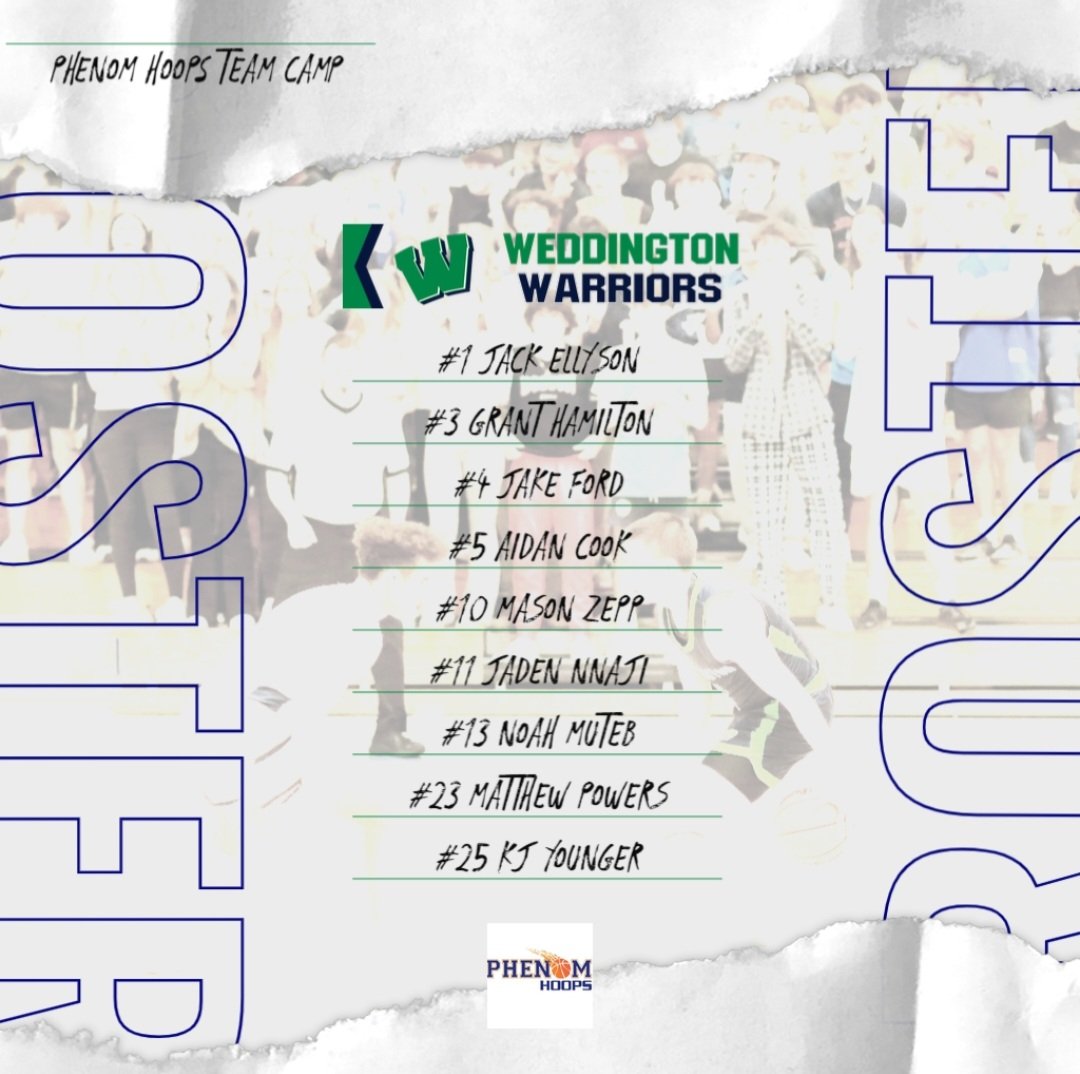 Weddington (<a href="/dubboysbball/">Weddington Warriors Boys Basketball</a>) begins its Summer Campaign this weekend in Bermuda Run at the <a href="/Phenom_Hoops/">Phenom Hoop Report</a> Team Camp 🏀 Roster full of guys for every level of college basketball 👀

6/10 Schedule:
4:00 vs. Northwood
6:00 vs. TBS

6/11 Schedule:
2:00 vs. North Rowan
4:00 vs. Northside