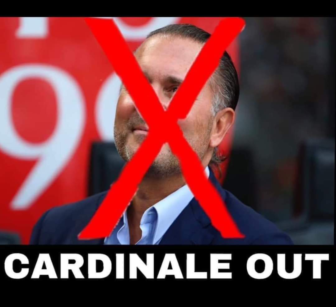 #RedbirdOut
#forza_maldini 
#cardinale_out
#FORZAMILAN

GET THE FUCK OUT CARDINALE!!!
YOU DESTROY MY BELOVED TEAM BY FIRED MALDINI AND MASARA