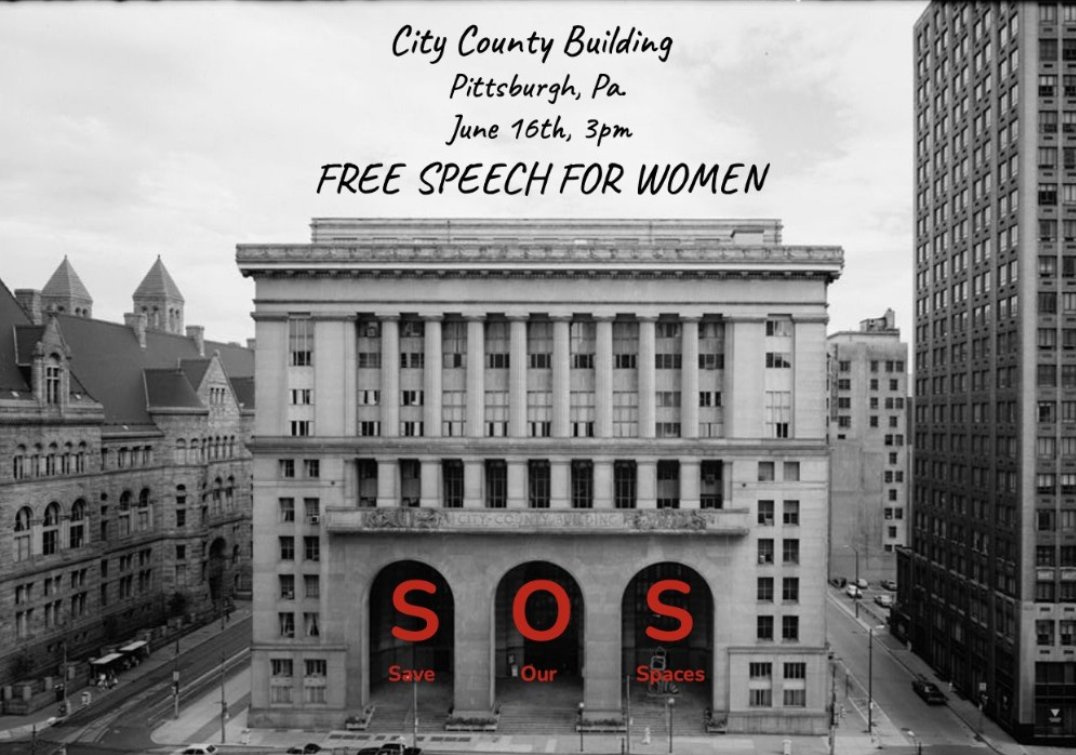 If you are in the area, get out and support this event! Even if you just sit on the sidelines, it is crucial that we get as many women as possible showing up and showing that we have had enough!
#Pittsburgh #FreeSpeech4Women #FreeSpeechforWomen #LetWomenSpeak #POW #Pennsylvania