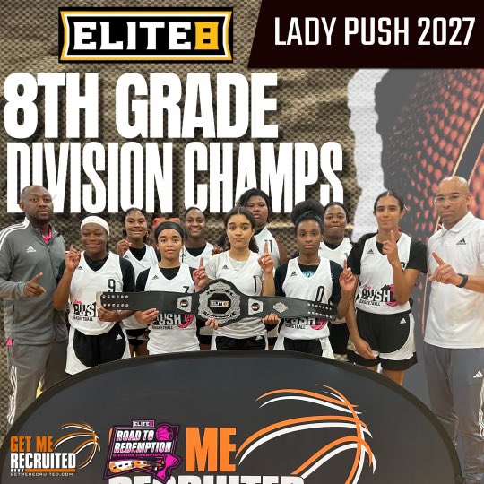 Congratulations to VA Lady Push 2027 on winning the GetMeRecruited Elite 8: Road to Redemption 8th Grade Division!!!
#GMRHoops #Elite8 #Road2Redemption #GetMeRecruited