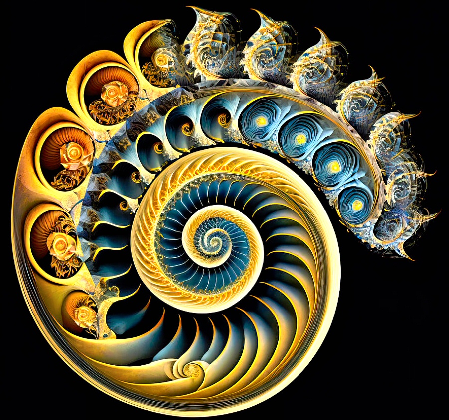 pickover's tweet image. Mathematics, nature, fractals, the universe.

&quot;Flow of the Universe 03 Golden Spiral&quot;

Art by Matthias Hauser, @hauserfoto, matthias-hauser.pixels.com, Used with permission.