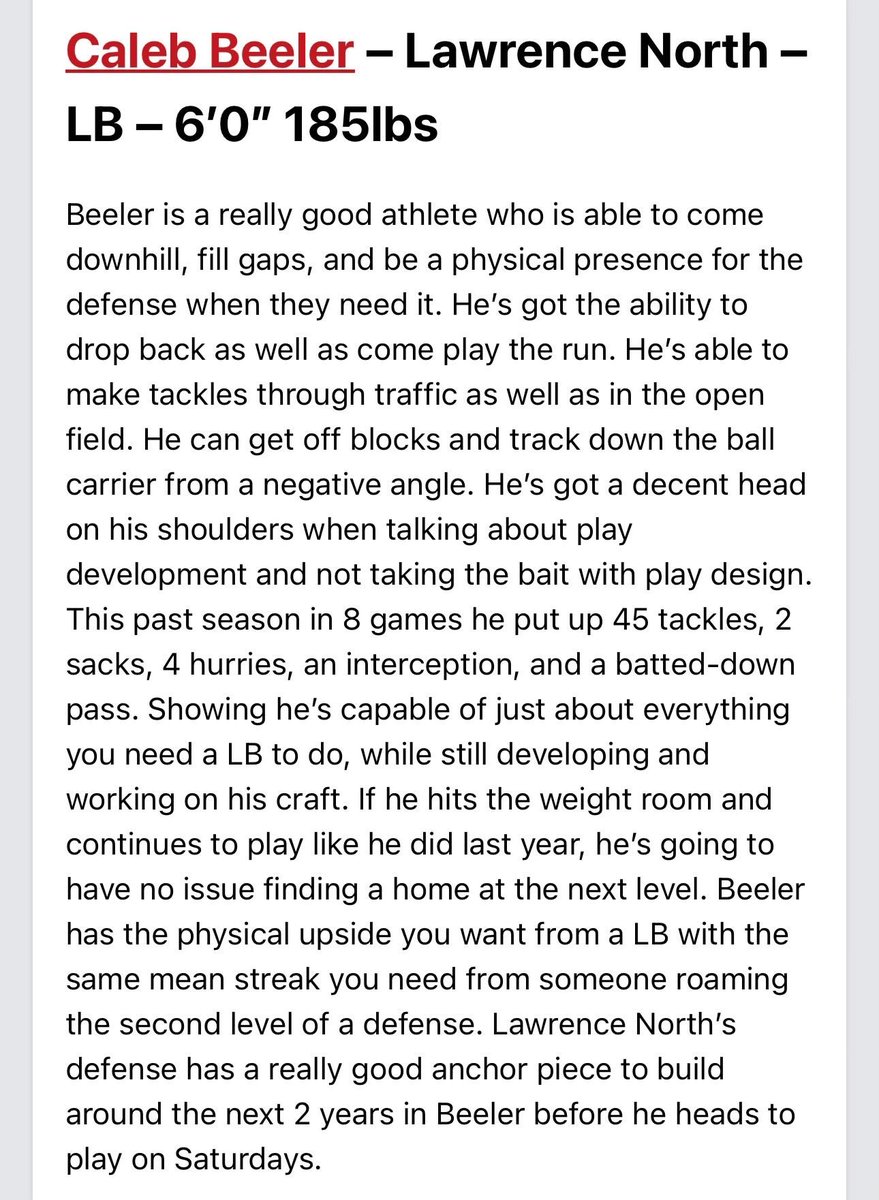 Caleb23Beeler's tweet photo. Appreciate the write up from @FFBallAllDay and @PrepRedzoneIN 
@coach_mal @CoachKelich @smoothperk @DjSingfield https://t.co/t3SG5a9pZf