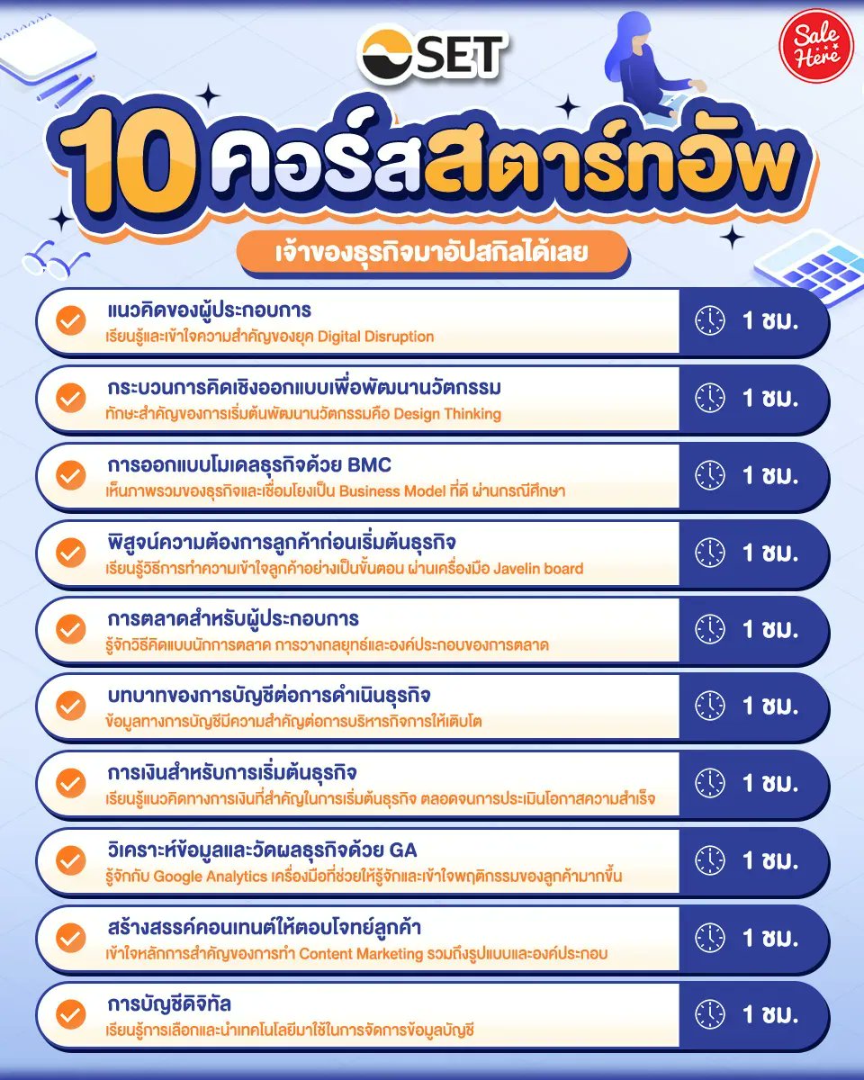 salehere1's tweet photo. 📣 #คอร์สสตาร์ทอัพ 🖥✨ เรียนรู้กันตั้งแต่เริ่มต้นทฤษฎีจนถึงแนวคิด การเติบโต การหาไอเดีย การทำไอเดียให้เป็นผลิตภัณฑ์ เรียนกันแบบชิลๆ คอร์สสั้นๆ 1 ชม. / คอร์ส 
👉🏻 ดูรายละเอียดเพิ่มเติมได้ที่ > https://t.co/sHTsAH3P77 
#SaleHere #เซลเฮียร์ https://t.co/6ljzDiZTVL