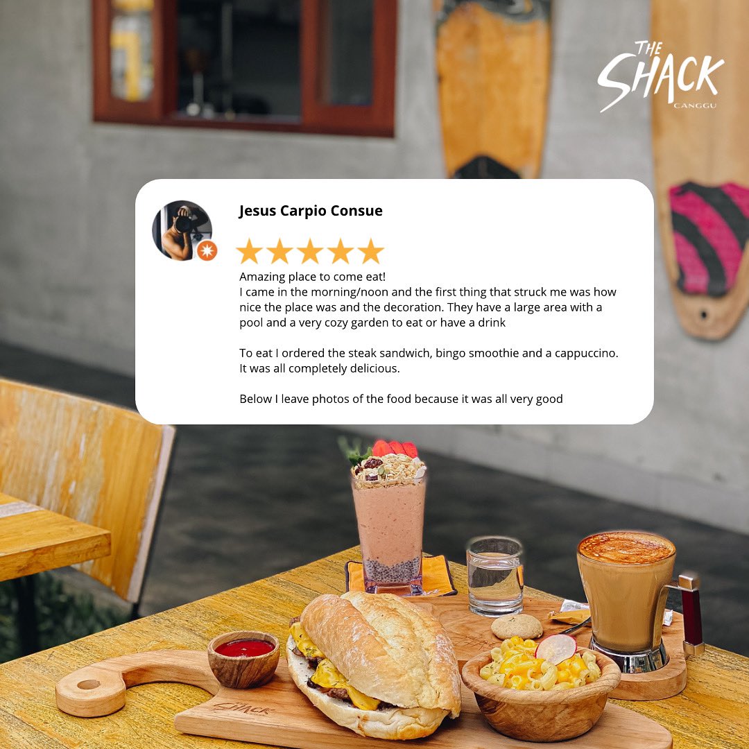 Google Review :
📸 & Testimonial from our Fam❤️
@lasfotosdexus 
Thank you so much Fam🤗
#theshackcanggu #canggu #canggubali #bali #googlereview #restoinbali #familyrestaurant