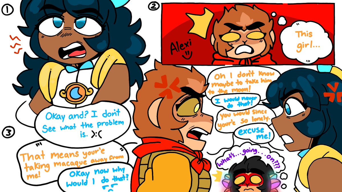 'Desperate Attention' A Lego Monkie Kid! comic  
- - Part 3
They are about to square up 🤣
#LMKfanart #LMKMacaque #lmksunwukong