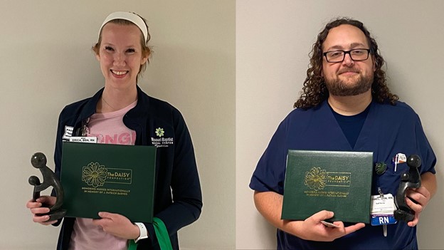 Congrats,  Erica &amp; Michael! These #DaisyAward recipients were honored for "compassionate nursing, ability to speak honestly &amp; lovingly to our family, be concerned about our needs &amp; ensuring their last 24 hrs were filled with love, laughter &amp; family – rather than tubes &amp; pain."