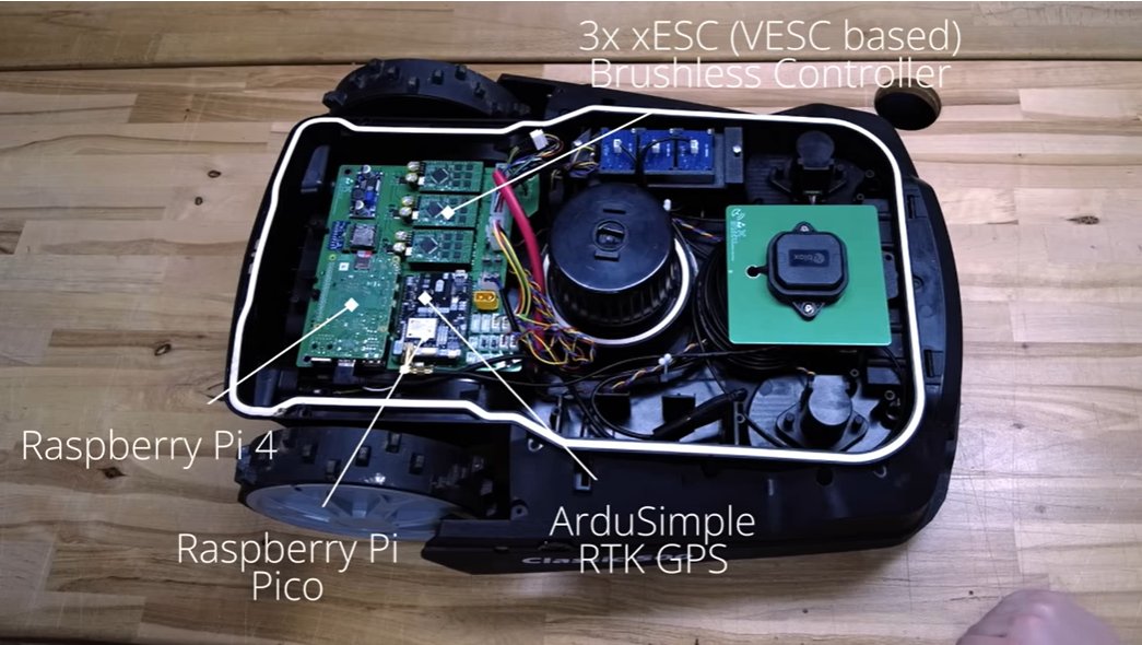 ttiinc's tweet image. Stop mowing your lawn. Instead, upgrade your mower with a pair of @Raspberry_Pi, three VESC motor controllers, and a GPS like @clemens_elflein did. 👉 bit.ly/3oMJI2O

#DIY #OpenSource #OpenMower #Electronics #Make