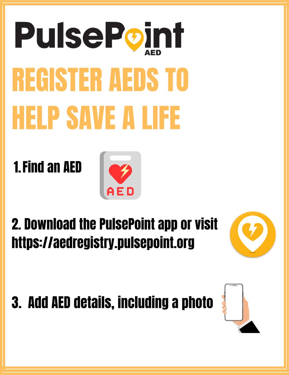 The Pulsepoint AED app allows us to share and follow AED locations.  Check out your community to see the closest AED.  Remember that calling 911 will ensure that help is on the way, with an AED.